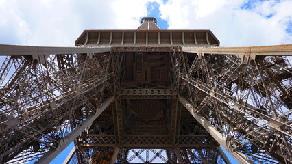 Photo of Eiffel tower on a cloudy spring day, Paris, France