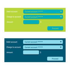 Payments between own accounts. Web form.