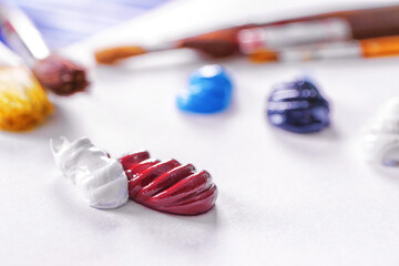 Oil paints on white paper