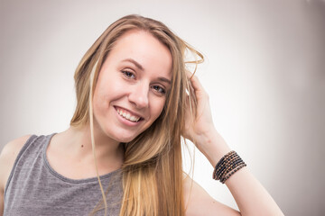 Obraz premium candid portrait, one young woman, background