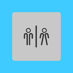 WC sign icon.  Male and Female toilet. Flat design. 