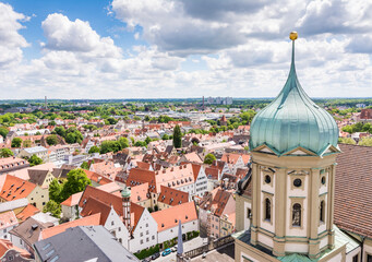 Aerial view over Augsburg - obrazy, fototapety, plakaty