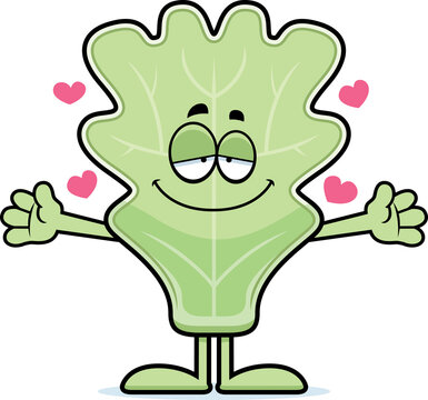 Cartoon Lettuce Leaf Hug