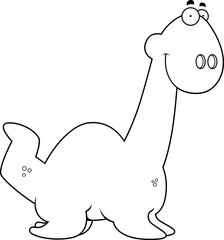 Smiling Cartoon Plesiosaur