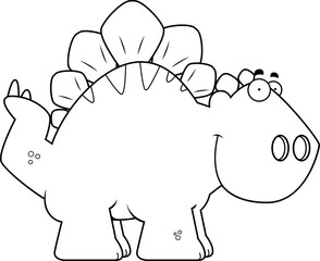 Smiling Cartoon Stegosaurus
