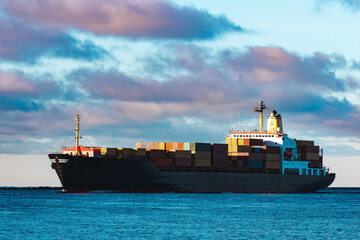 Black cargo ship