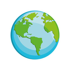 planet earth icon over white background. vector illustration