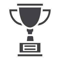 Trophy Cup solid icon, winner and award, vector graphics, a filled pattern on a white background, eps 10.