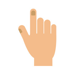 Human hand icon over white background. vector illustration
