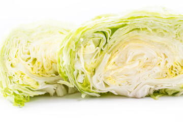 fresh iceberg salad isolated on white