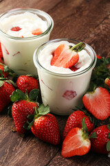 yogurt with fresh strawberries
