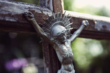 crucifixion of Jesus Christ as a symbol of resurrection and immortality of the human soul (old...