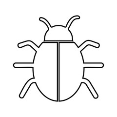 bug icon over white background. vector illustration