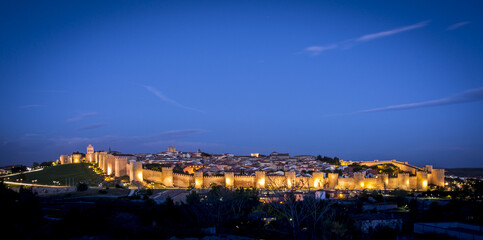 Panoramic view of the historic city of Avila, Castilla y Leon, Spain