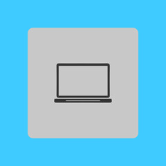 laptop icon. Flat design style. Laptop as a business tool.