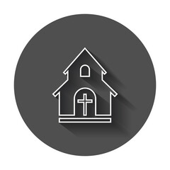 Line style sanctuary vector illustration icon. Simple flat pictogram for business, marketing, mobile app, internet with long shadow.