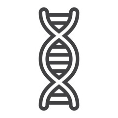 DNA line icon, science and biology, vector graphics, a linear pattern on a white background, eps 10.