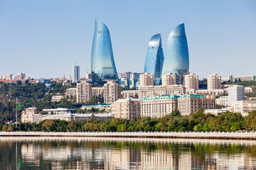 Flame Towers in Baku - obrazy, fototapety, plakaty
