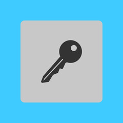 Key icon. Lock symbol. Security sign. Flat design style.