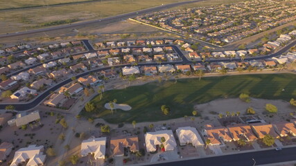 Fototapeta na wymiar Phoenix Arizona Aerial View of Houses