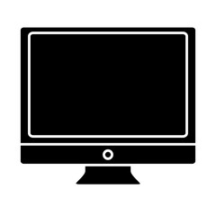 monitor computer icon over white background. vector illustration