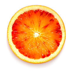 slice of blood orange isolated on white background