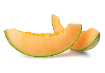 melon's slices isolated on white background