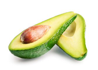 Avocado halves isolated on white background © Alexstar