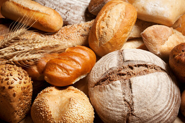assortment of baked bread