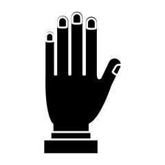 human hand icon over white background. vector illustration