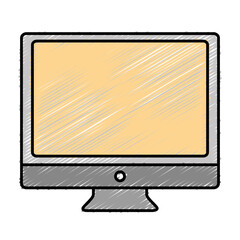 monitor computer icon over white background. vector illustration