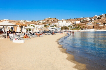 Mykonos island beach, Greece - obrazy, fototapety, plakaty