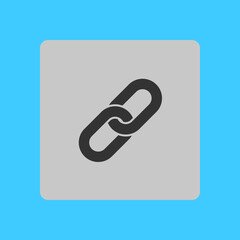 Link single icon.Chain link symbol. Icon link to the source.