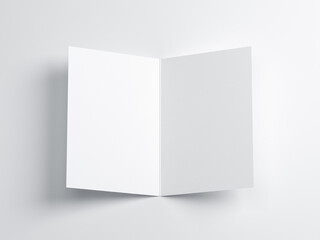 Opened blank greeting card Mockup, Top view on leaflet or invitation, 3d rendering © customdesigner