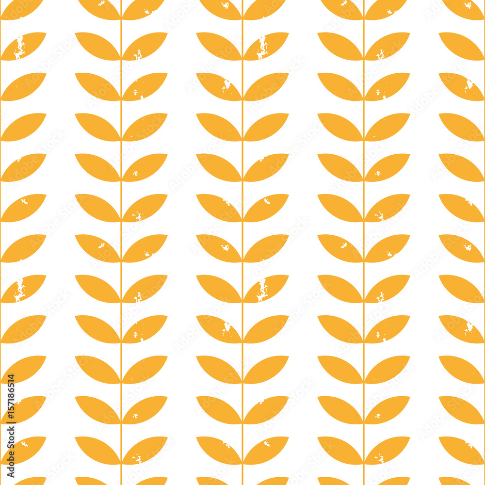 Aufkleber vector floral seamless pattern with stylized twigs and leaves in retro style.