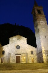 Dusk Church San Giorgio in Varenna on Lake Como, Lombardy Italy 