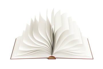 Opened blank book, template. 3D rendering
