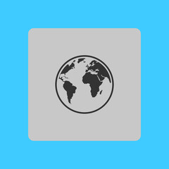 Globe icon. Traveling on the planet Earth. Trip around the world.