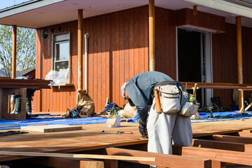 carpenters working at construction site