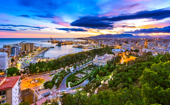 Cityscape of Malaga, Andalusia, Spain