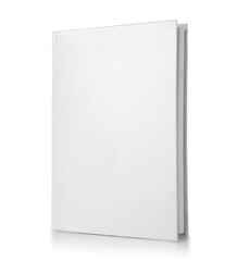 Obraz premium Blank cover of closed book on white background