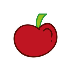 apple fruit icon over white background. vector illustration
