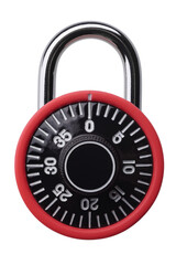 Red combination padlock