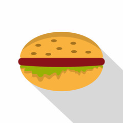 Classic burger icon, flat style