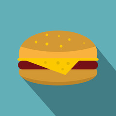 Cheeseburger icon, flat style