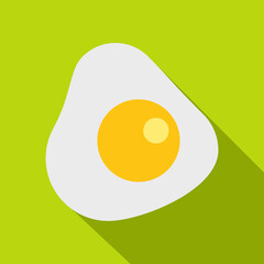 Fried egg icon, flat style
