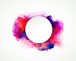Purple, blue, lilac, orange, magenta and pink watercolor stains. Bright color element for abstract artistic background.