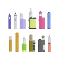 Colored flat vaping device. Part of big set.