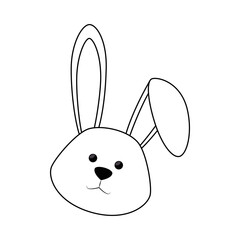 cute bunny icon over white background. vector illustration