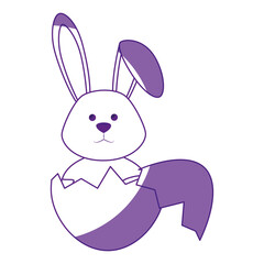 cute bunny icon over white background. vector illustration